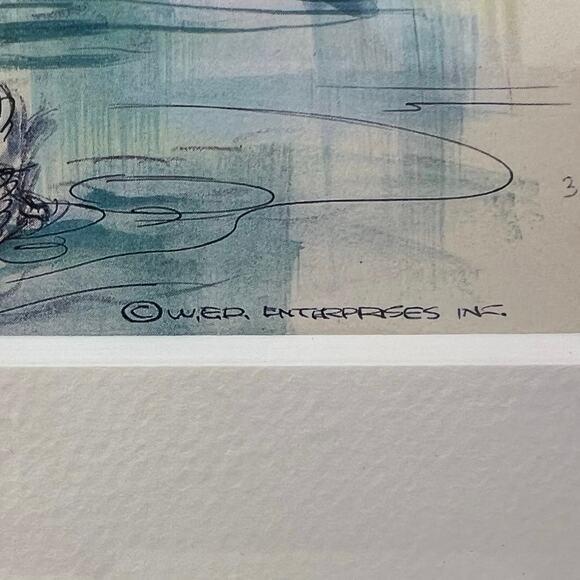 The Disney Gallery Snow White Grotto Watercolor by John Hench 1960 w/ COA Tokyo - Picture 5 of 14